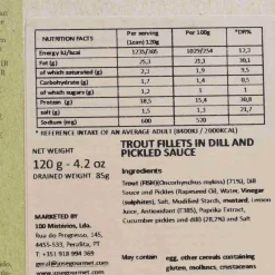 Discount Trout Fillets in Pickled Sauce, 120g Ingredients Brands|Tinned Fish & Seafood