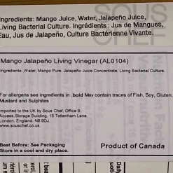 Best Mango Jalapeno Living Vinegar, 375ml Ingredients Brands|Oil, Vinegar & Dressings