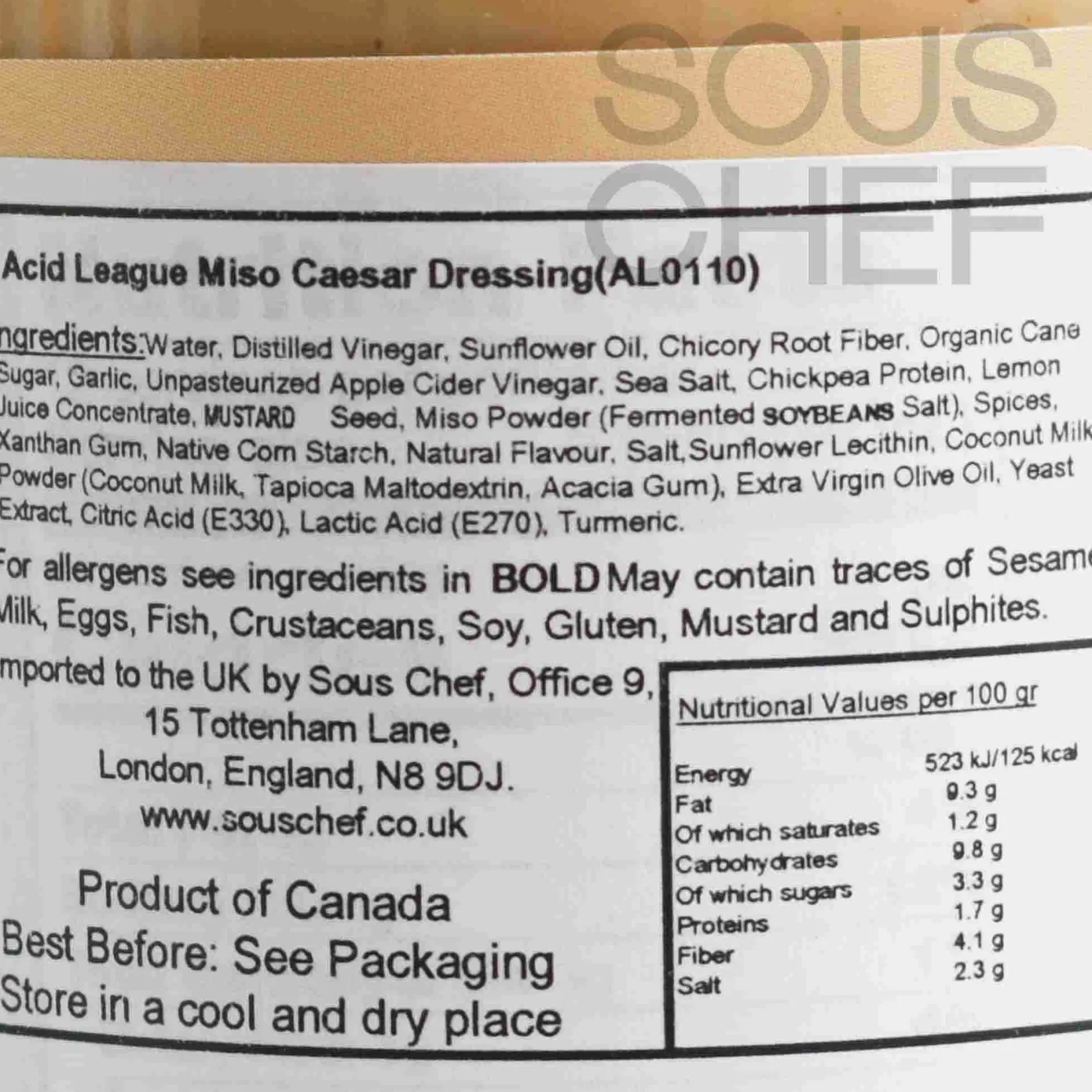 New Miso Caesar Dressing, 300ml Ingredients Brands|Oil, Vinegar & Dressings