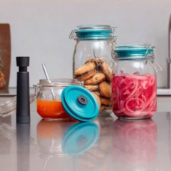 Set of 3 Lids with Vacuum Sealer for Clip Top Jars Tableware Brands|Food Storage & Containers