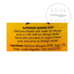 Outlet Alphonso Mango Pulp, 850g Indian Ingredients|Baking Ingredients