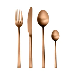 Clearance Arco Brushed Copper 4 Piece Place Setting Cutlery Set Cutlery|Tableware Brands