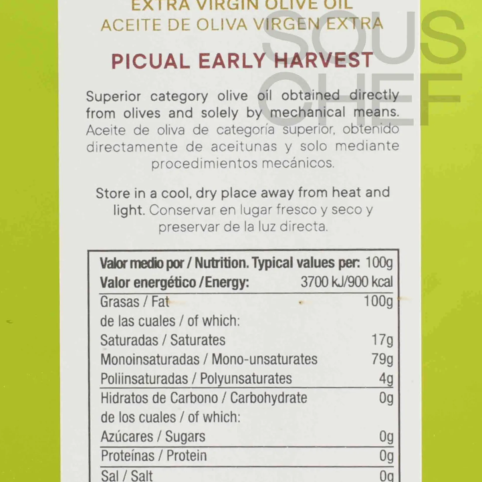 Outlet Early Harvest Picual Extra Virgin Olive Oil, 500ml Ingredients Brands|Spanish Ingredients