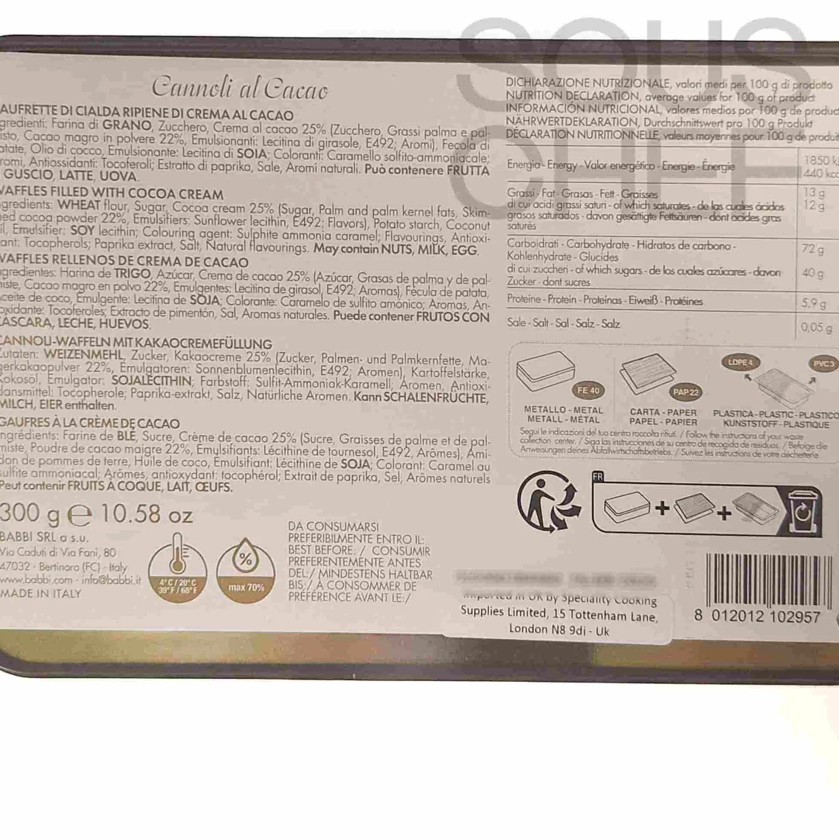 Online Cocoa Cannoli Piccoli, 300g Ingredients Brands|Italian Ingredients