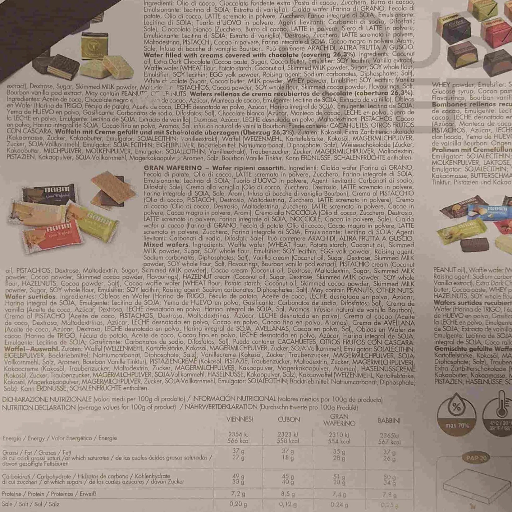 Online Luxury Wafer & Chocolate Praline Selection, 458g Ingredients Brands|Italian Ingredients