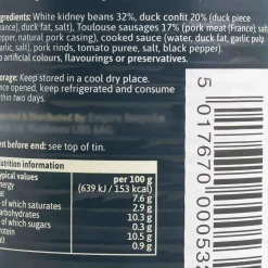 Outlet Cassoulet, 840g Ingredients Brands|Snacks