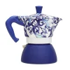 Clearance x Dolce & Gabbana Blue Moka Induction Coffee Maker, 4 Cup Italian Ingredients|Tableware Brands