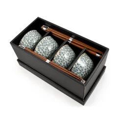 Blue & White Flower Rice Bowl Set With Chopsticks Tableware Brands|Japanese Ingredients