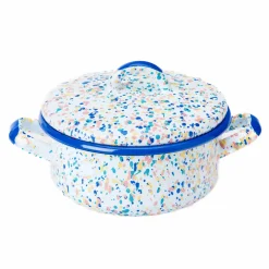 Online Blue Dot Enamel Casserole with Lid, 18cm Pots & Pans