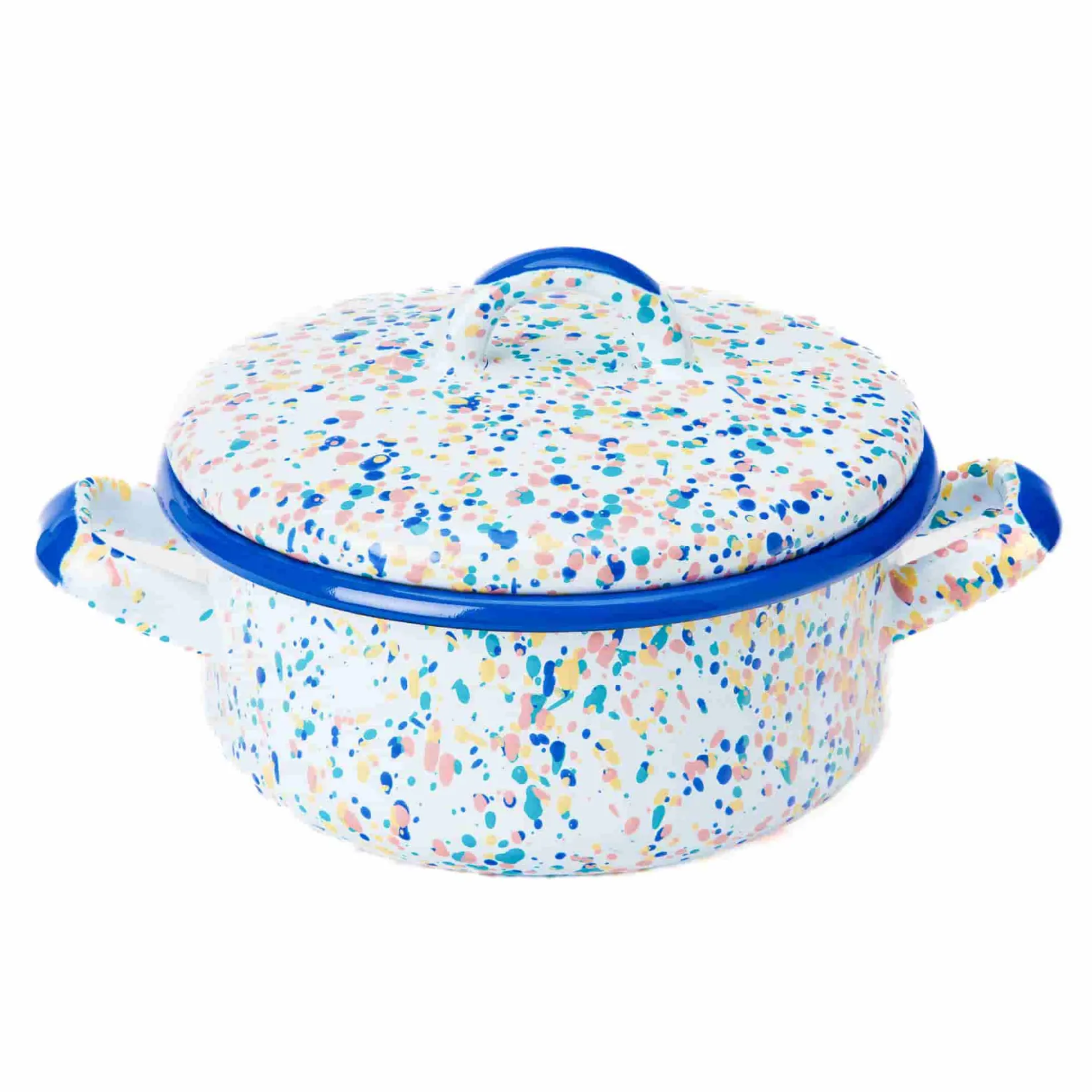 Online Blue Dot Enamel Casserole with Lid, 18cm Pots & Pans