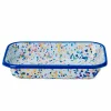 New Blue Dot Enamel Roasting & Serving Dish Baking Supplies & Equipment