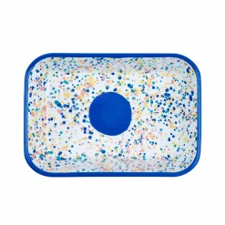New Blue Dot Enamel Roasting & Serving Dish Baking Supplies & Equipment