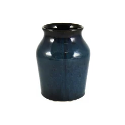 Blue Glaze Salt Pot with Cork Lid Tableware Brands