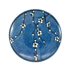 Best Blue Sakura Side Plate, 22.5cm Japanese Ingredients|Plates