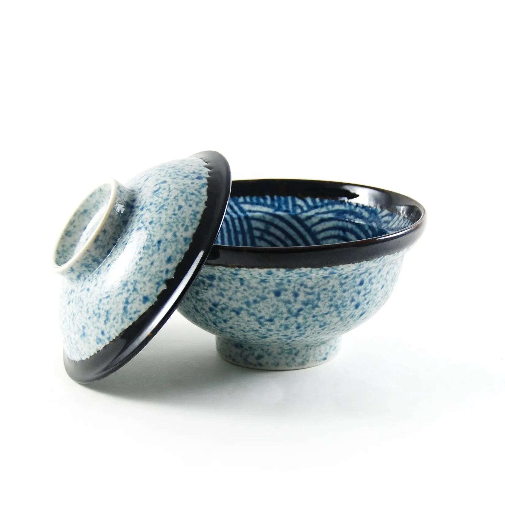 Blue Wave Covered Bowl, 15.7cm Tableware Brands|Japanese Ingredients