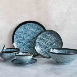 New Blue Wave Large Shallow Bowl, 24.3cm Tableware Brands|Japanese Ingredients