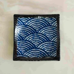 Outlet Blue Wave Small Square Plate, 13.5cm Tableware Brands|Japanese Ingredients