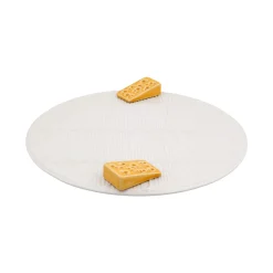 White Cheese Tray with Yellow Cheese Table Setting|Serveware