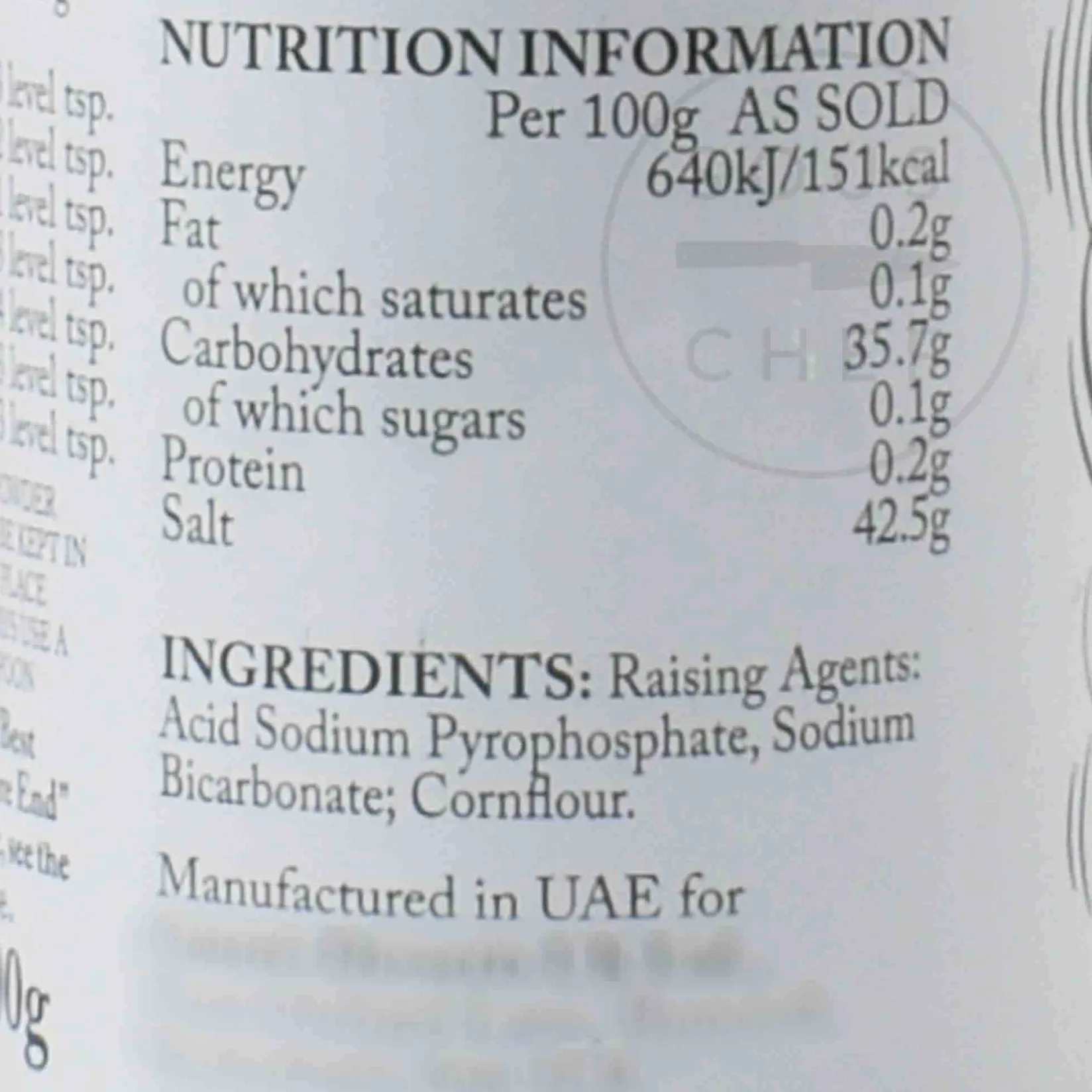 Sale Baking Powder, 100g Ingredients Brands|Made In The Uk