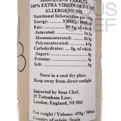 Online Arbequina Extra Virgin Olive Oil, 500ml Ingredients Brands|Spanish Ingredients