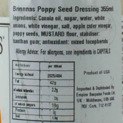 Best Rich Poppy Seed Dressing, 355ml Ingredients Brands|American Ingredients