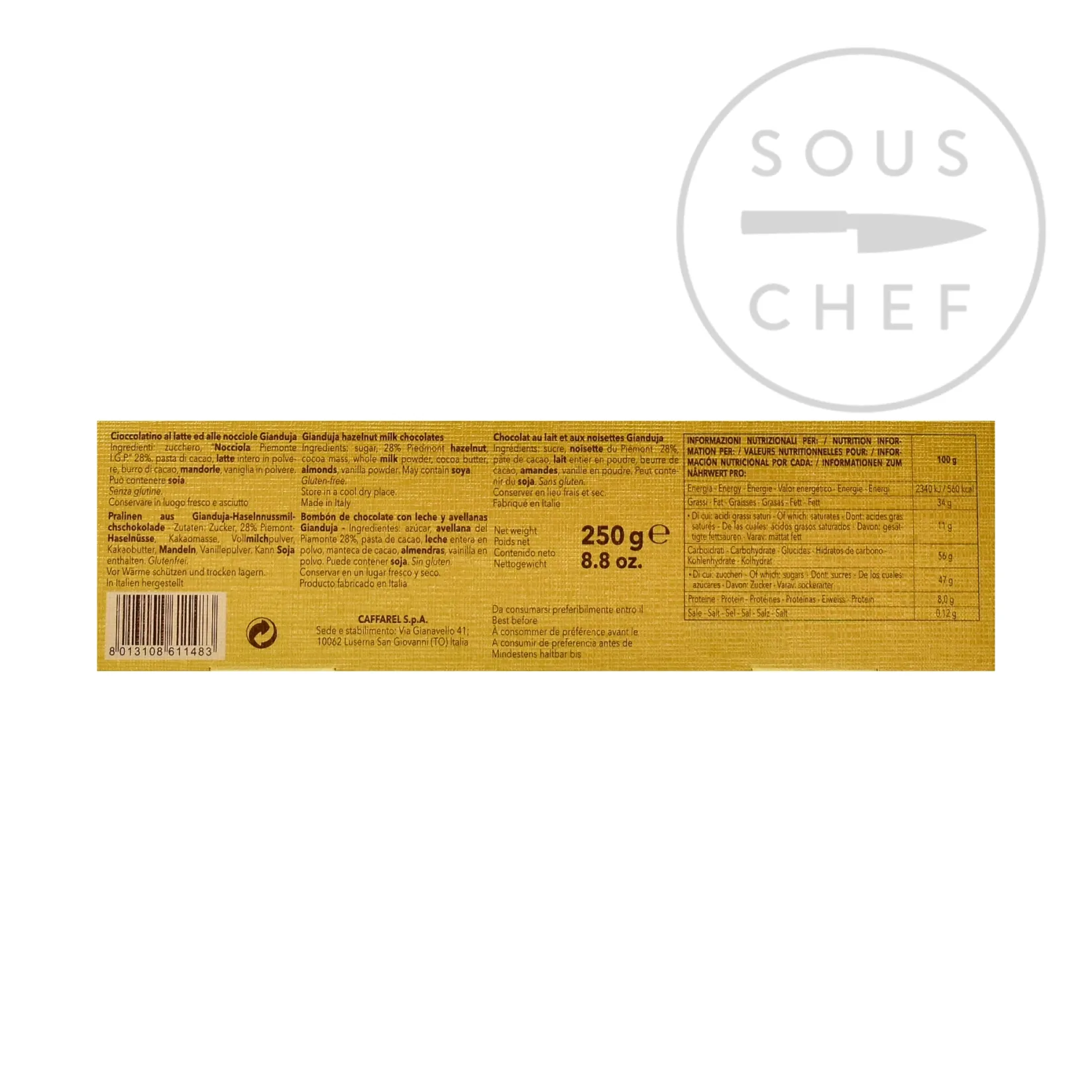 Best Gianduia Pyramid, 250g Ingredients Brands|Italian Ingredients