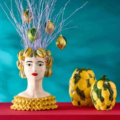 Outlet Ceramic Figure with Lemon Headdress Vase Tableware Brands