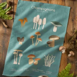 Clearance Champignons French Tea Towel Kitchen Textiles & Clothing