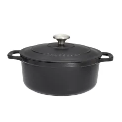 Outlet Black Cast Iron Dutch Oven, 24cm Pots & Pans