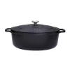 Discount Black Cast Iron Oval Dutch Oven, 29cm Pots & Pans