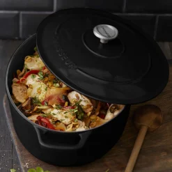 Discount Black Cast Iron Oval Dutch Oven, 29cm Pots & Pans