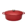 New Red Cast Iron Oval Dutch Oven, 29cm Pots & Pans