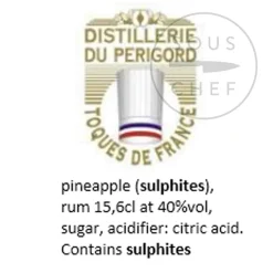 Hot Cherry Rocher Pineapple in Rum, 390ml Ingredients Brands|French Ingredients