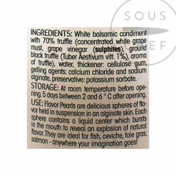 Outlet White Balsamic and Black Truffle Flavor Pearls Ingredients Brands|French Ingredients