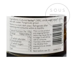 Best Organic Unpasteurised Barley Miso, 300g Ingredients Brands|Japanese Ingredients