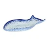 Sale Cobalt Blue Rim Glass Fish Serving Dish, 20x12.5cm Tableware Brands