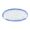 Cobalt Blue Rim Glass Serving Tray, 34x17cm Tableware Brands