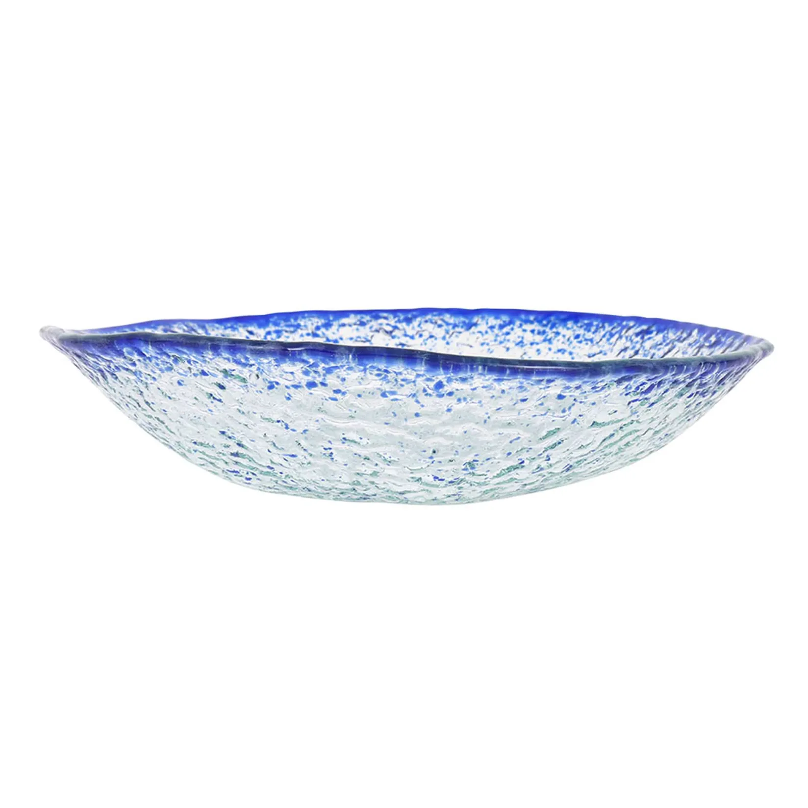 Best Cobalt Blue Rim Glass Serving Bowl, 25cm Crockery & Dinnerware|Bowls