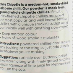 Hot Cool Chile Chipotle Chilli Powder, 60g Mexican Ingredients|Herbs & Spices
