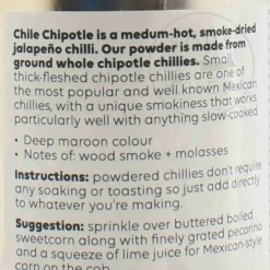 Hot Cool Chile Chipotle Chilli Powder, 60g Mexican Ingredients|Herbs & Spices