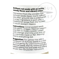 Hot Achiote Seeds / Annatto Seeds, 80g Ingredients Brands|Mexican Ingredients