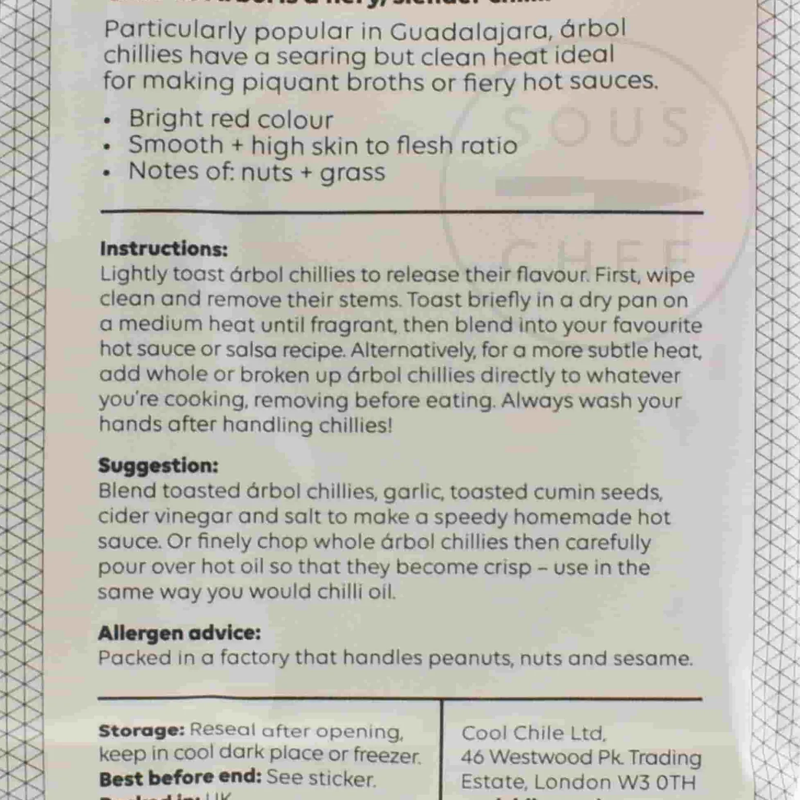 Hot De Arbol Chillies, 20g Mexican Ingredients|Herbs & Spices