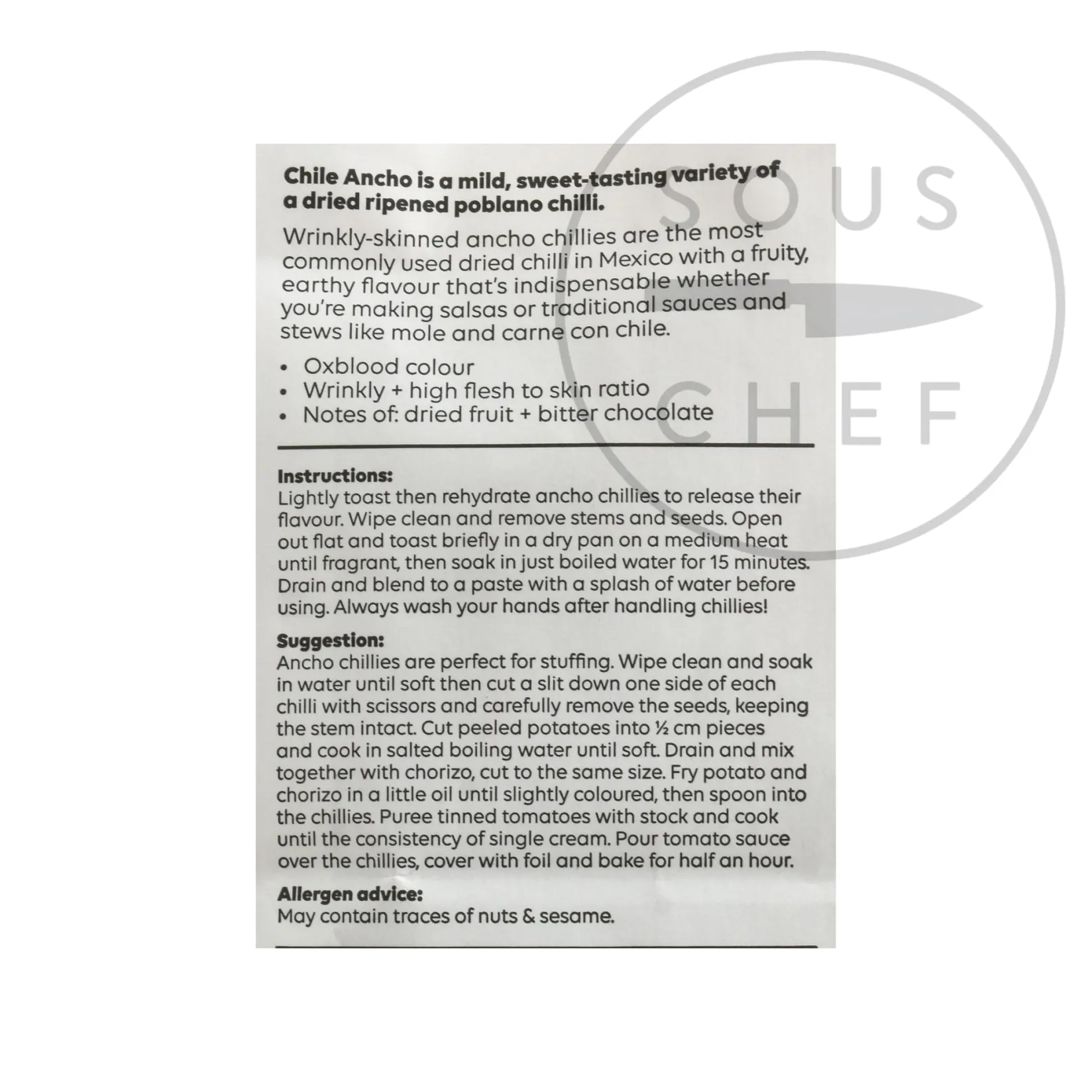 Clearance Whole Ancho Chillies, 70g Mexican Ingredients|Herbs & Spices