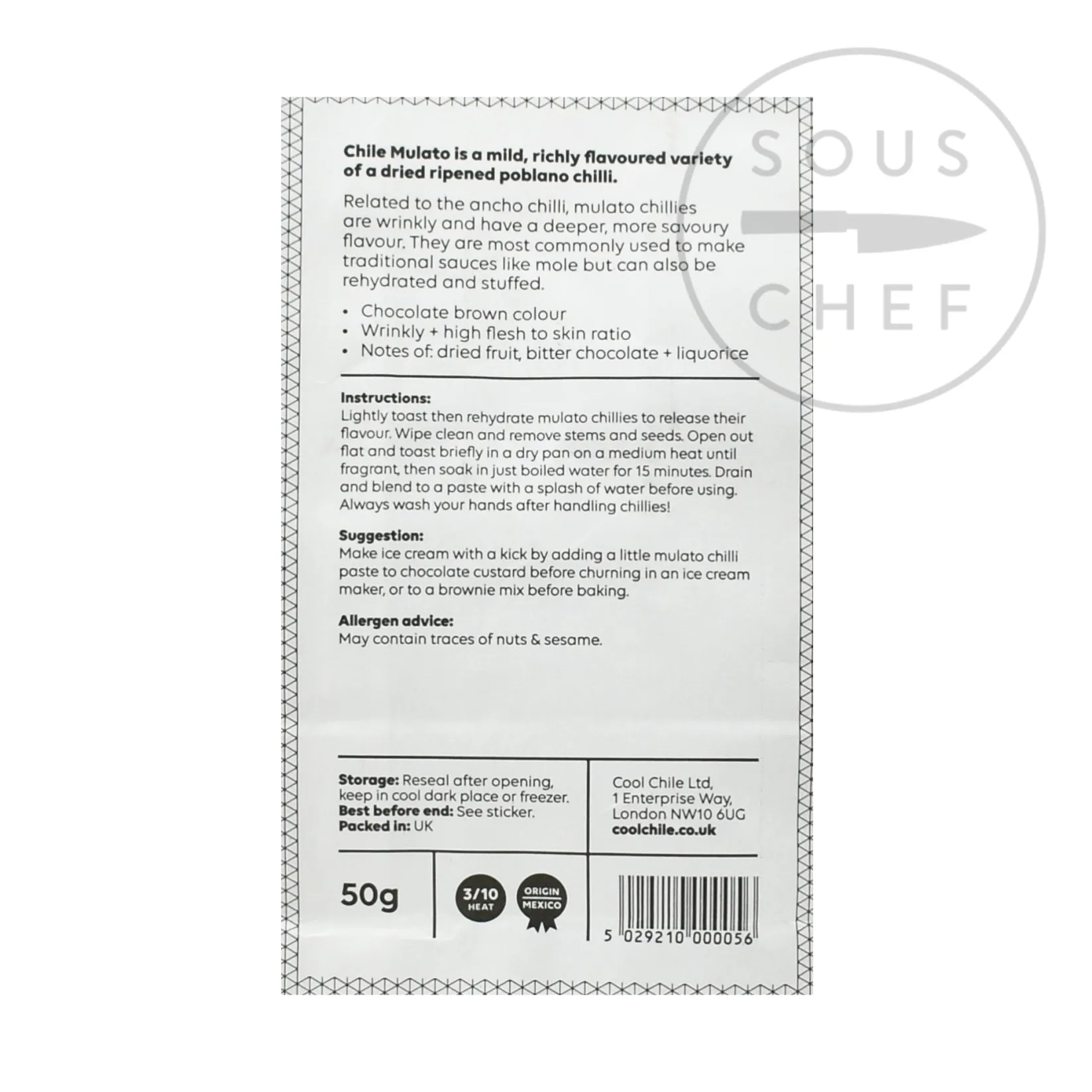Best Cool Chile Mulato Chilli, 50g Ingredients Brands|Mexican Ingredients