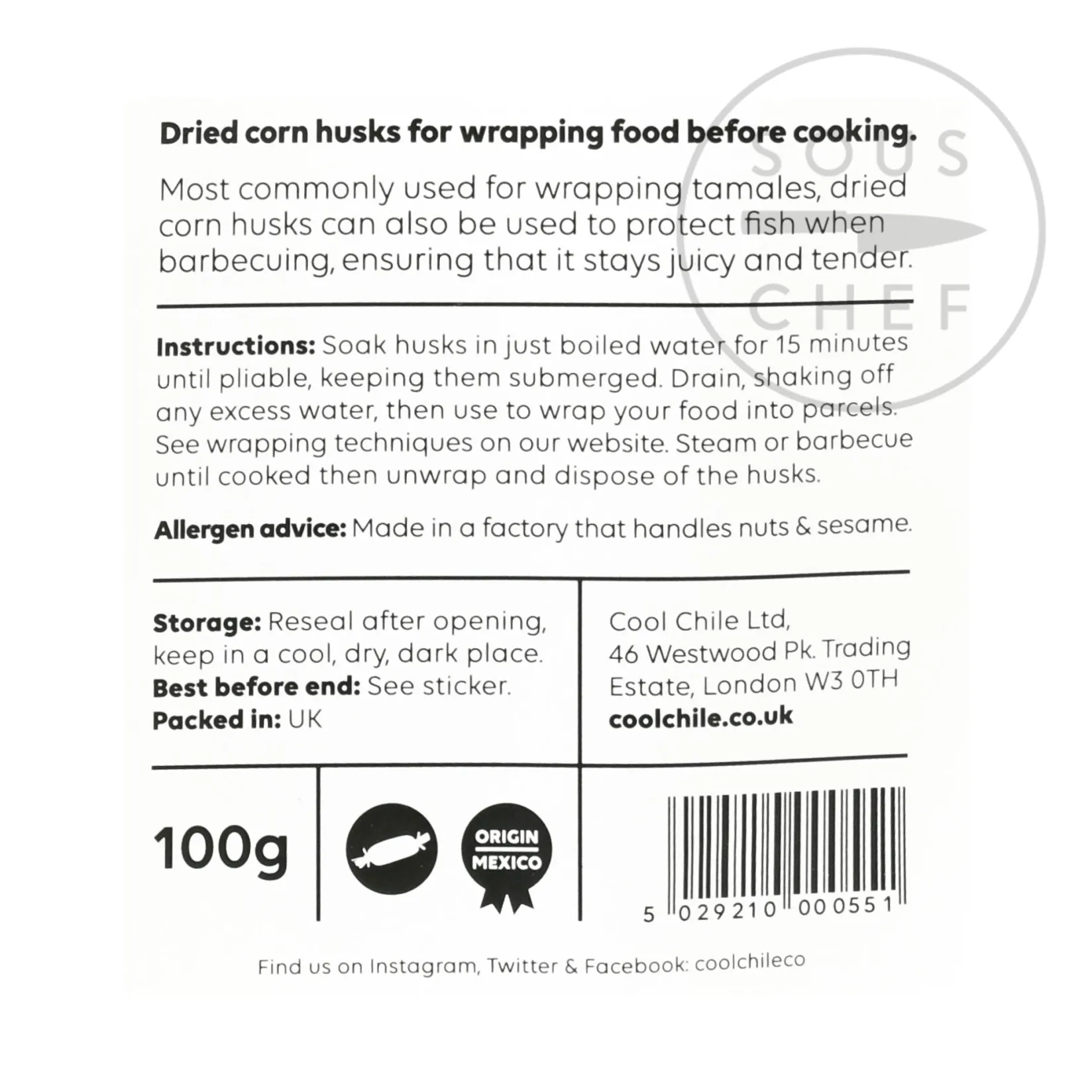 Hot Corn Husks, 100g Ingredients Brands|Mexican Ingredients