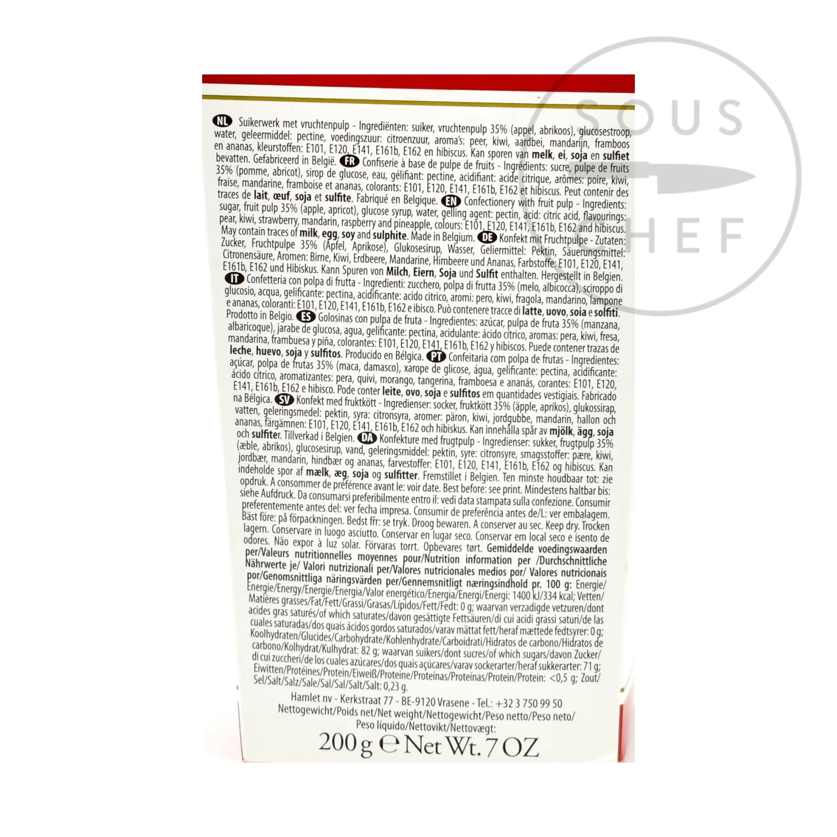 Discount Fruits de Luxe, 200g Ingredients Brands|Chocolate & Sweets