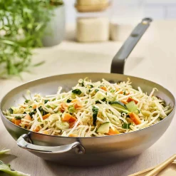 Mineral B Flat Base Wok, 32cm Pots & Pans