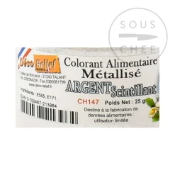 Discount Edible Metallic Sparkling Silver Powder Food Colour, 25g Ingredients Brands|Baking Ingredients