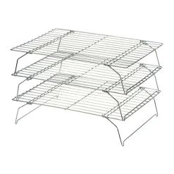 Discount Set of 3 Stackable Cooling Racks, 34x25cm Baking Supplies & Equipment