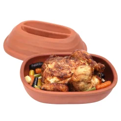 Sale Terracotta Chicken Roaster with Lid, 21x30cm Pots & Pans
